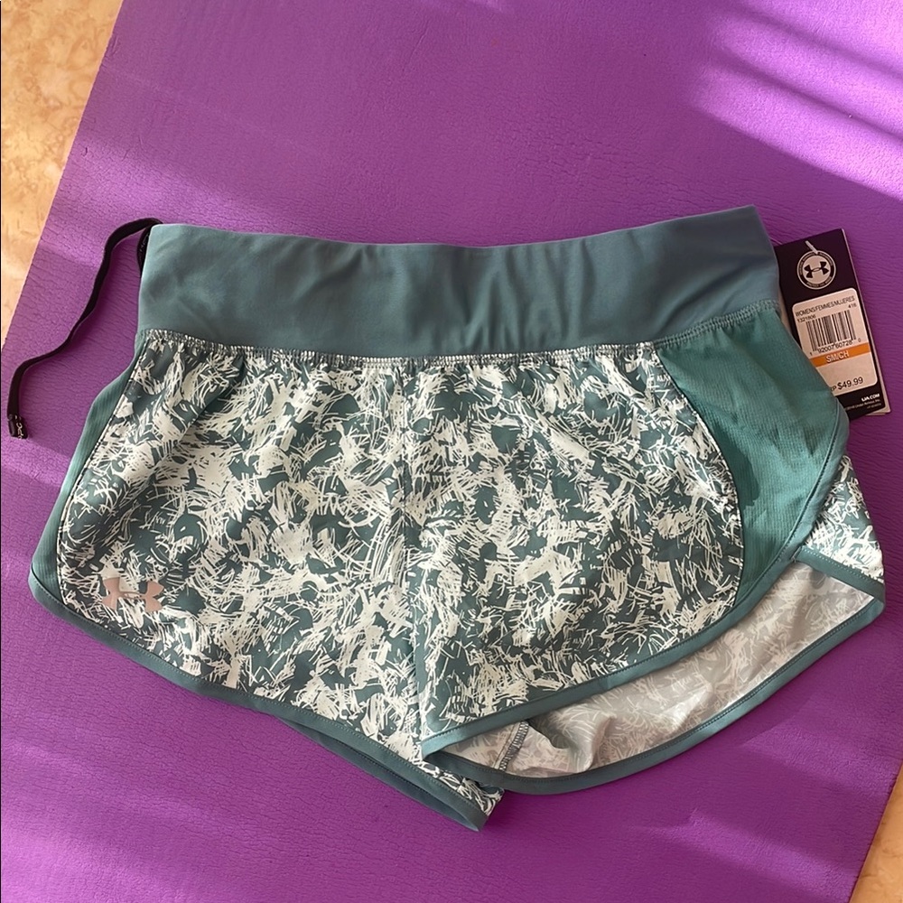 Under Armour Teal and White Athletic Shorts size small